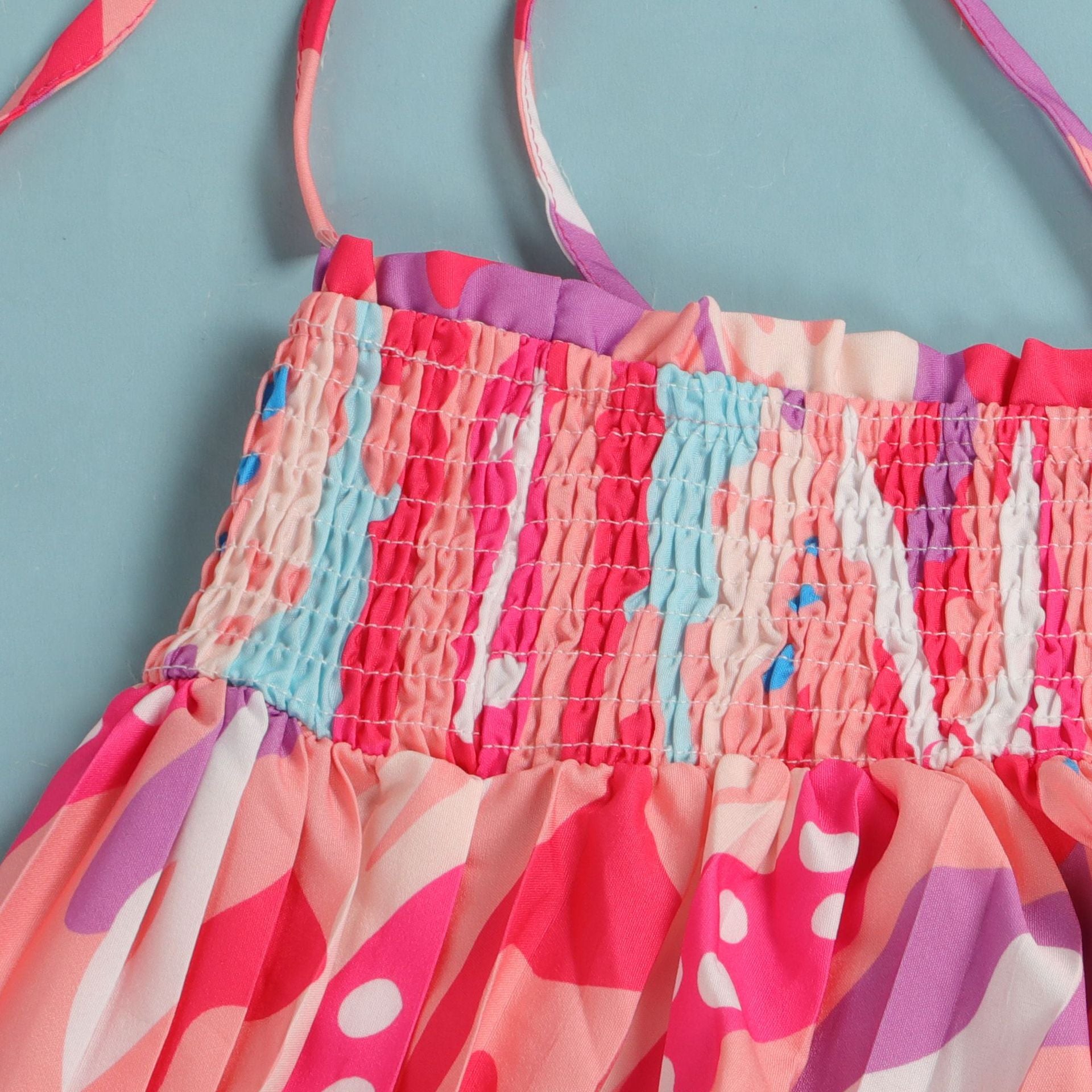 Sexy printed suspenders pleated wide-leg suspenders Jumpsuit 32