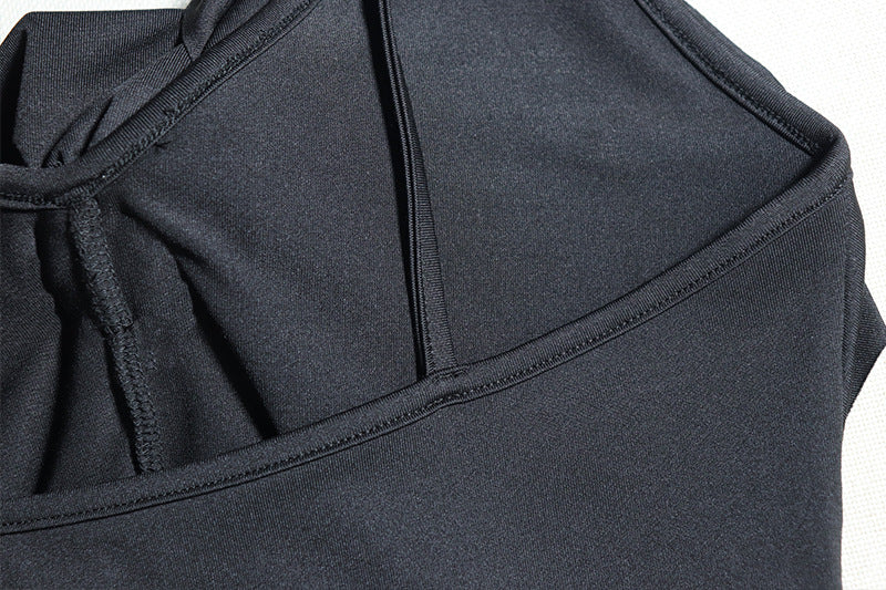 Women's Solid Color Sexy Sleeveless Strap Flower Irregular Trendy Dress 15