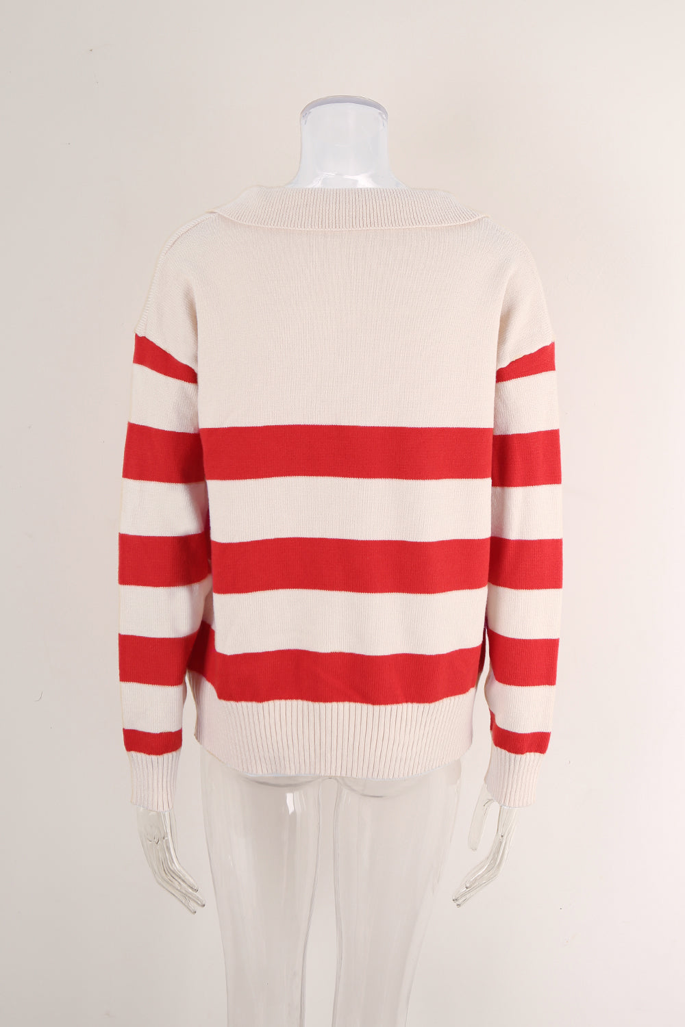 Plus Size Women Stripe Patchwork Sweater 11