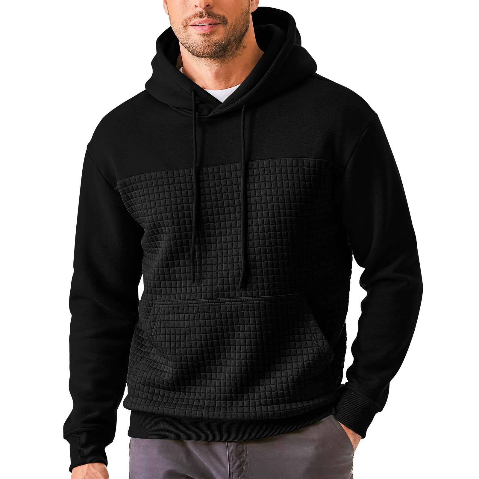 Fall/Winter Men's Waffle Colorblock Hoodies 6