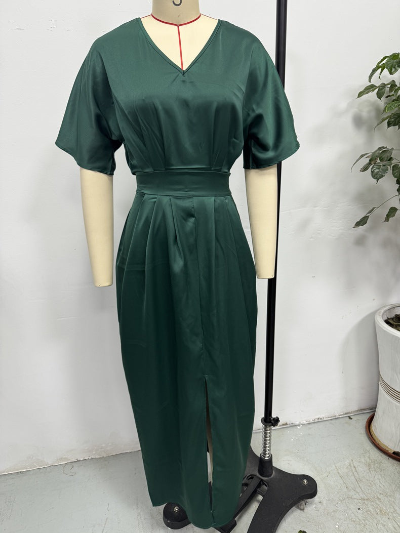 Women Satin Ball Maxi Dress 7