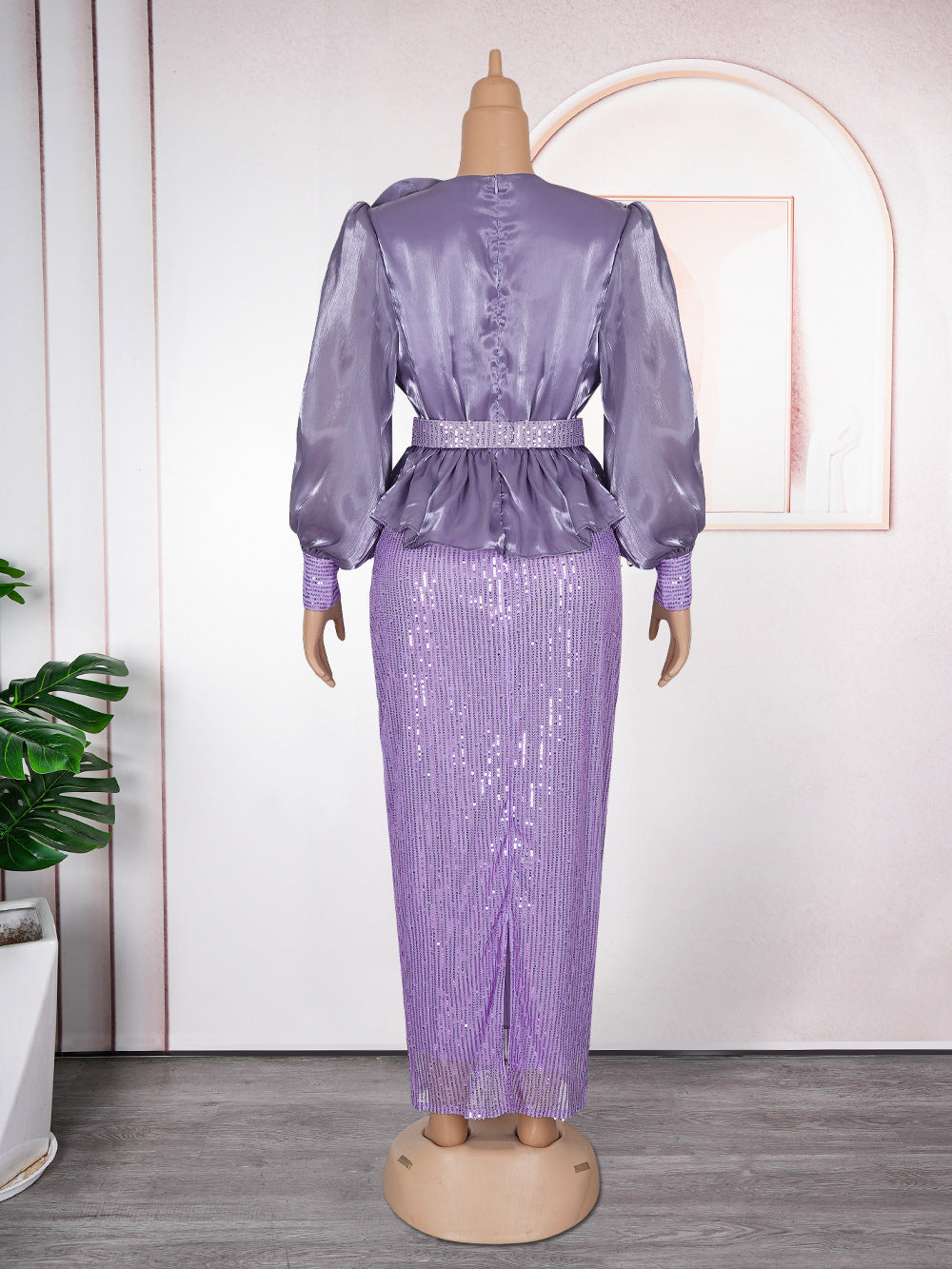 Africa Plus Size Women's Fashion Loose Sequin Evening Dress 14