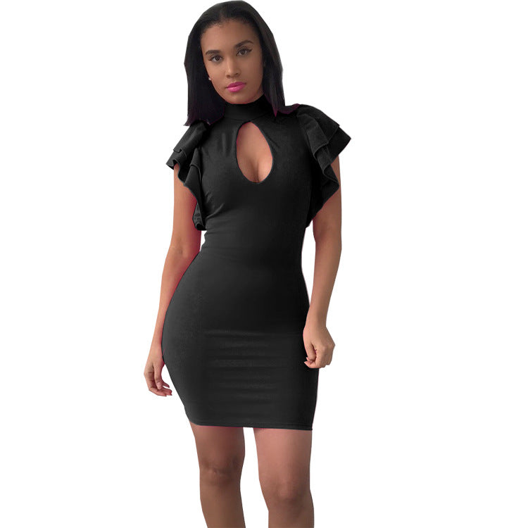 Women ruffled Plunging Bodycon Dress 6