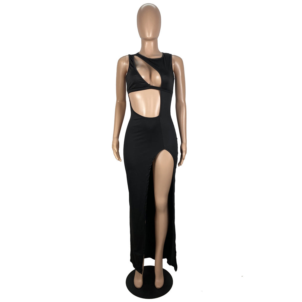 Spring summer women's fashion solid color asymmetrical sexy dress 16