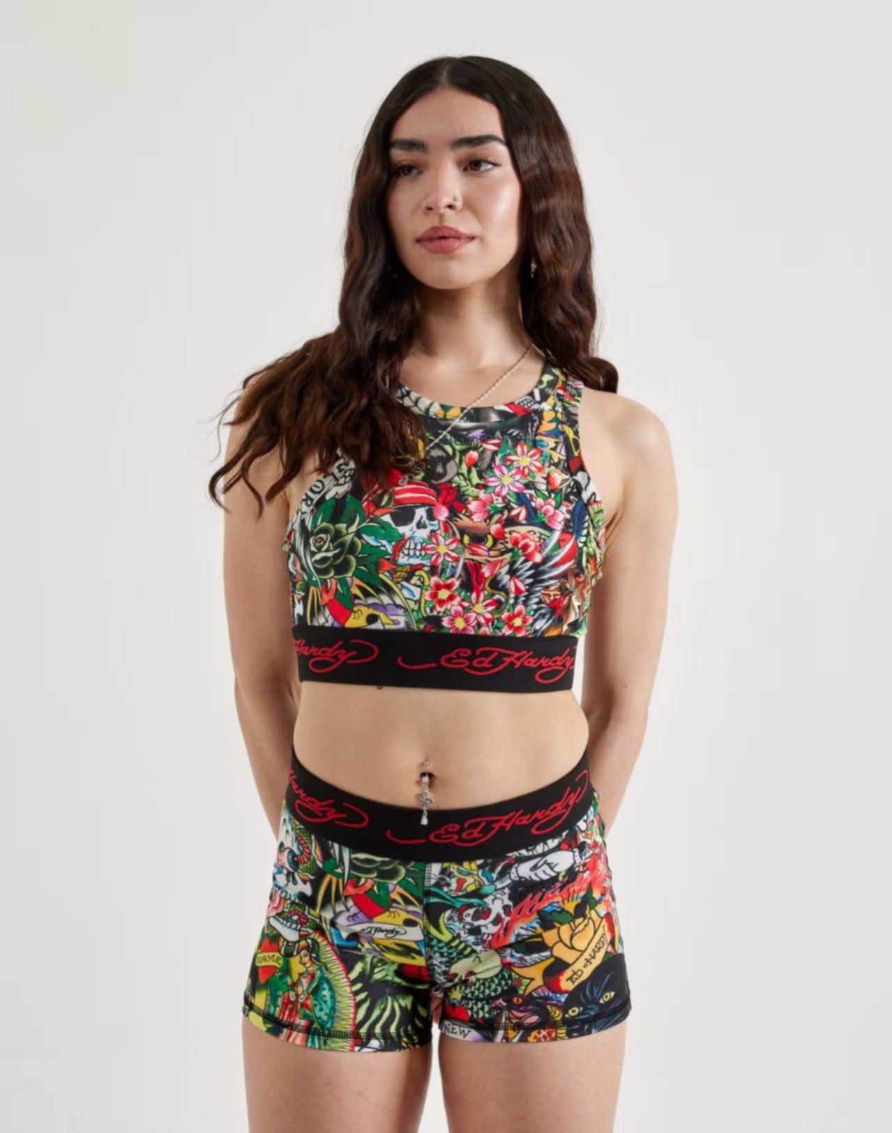 Women Printed Yoga Tank Shorts Two Piece Set 7