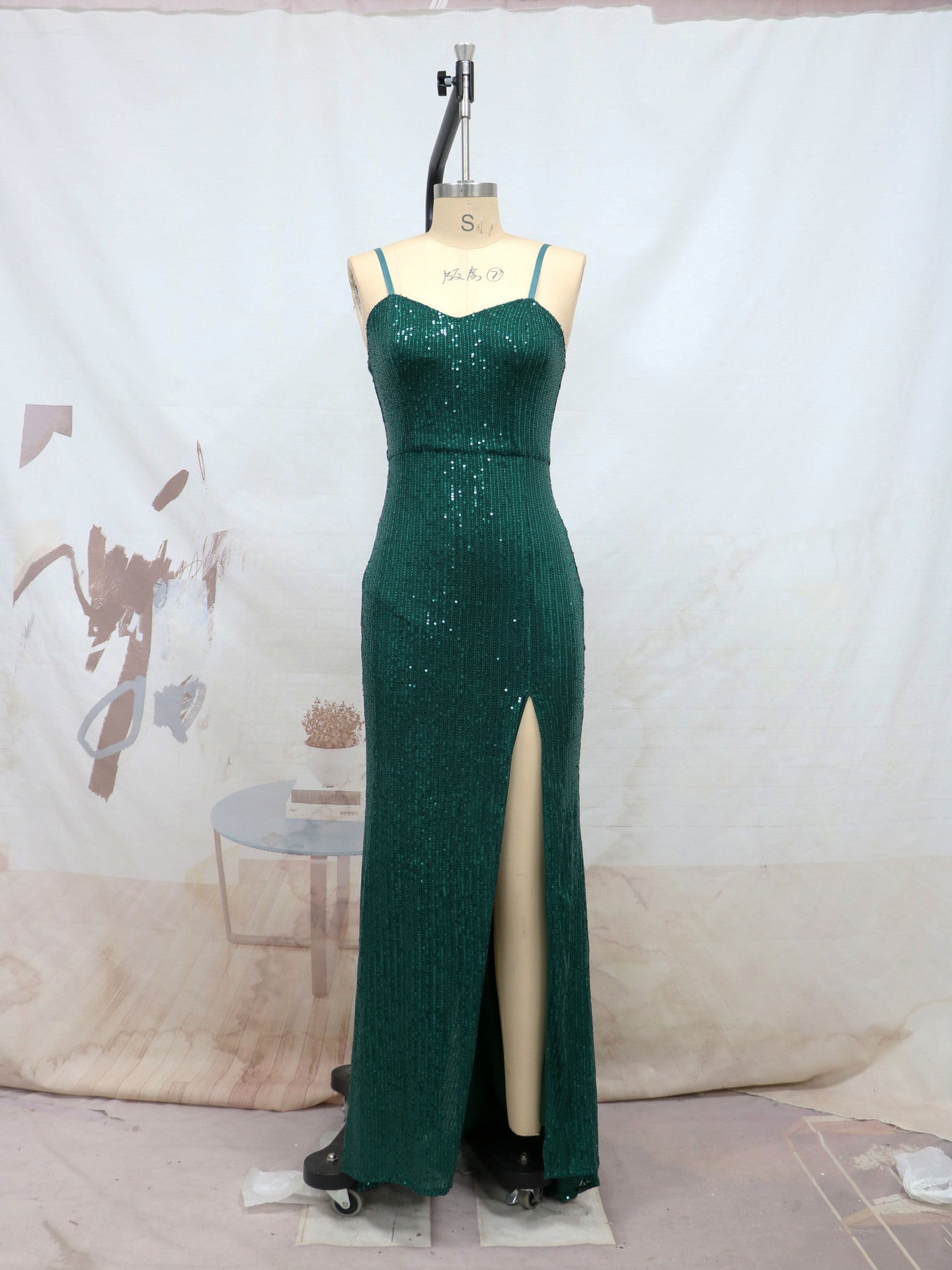 Spring and summer sling sequins slit trailing evening dress Formal Party sexy suspender dress 19