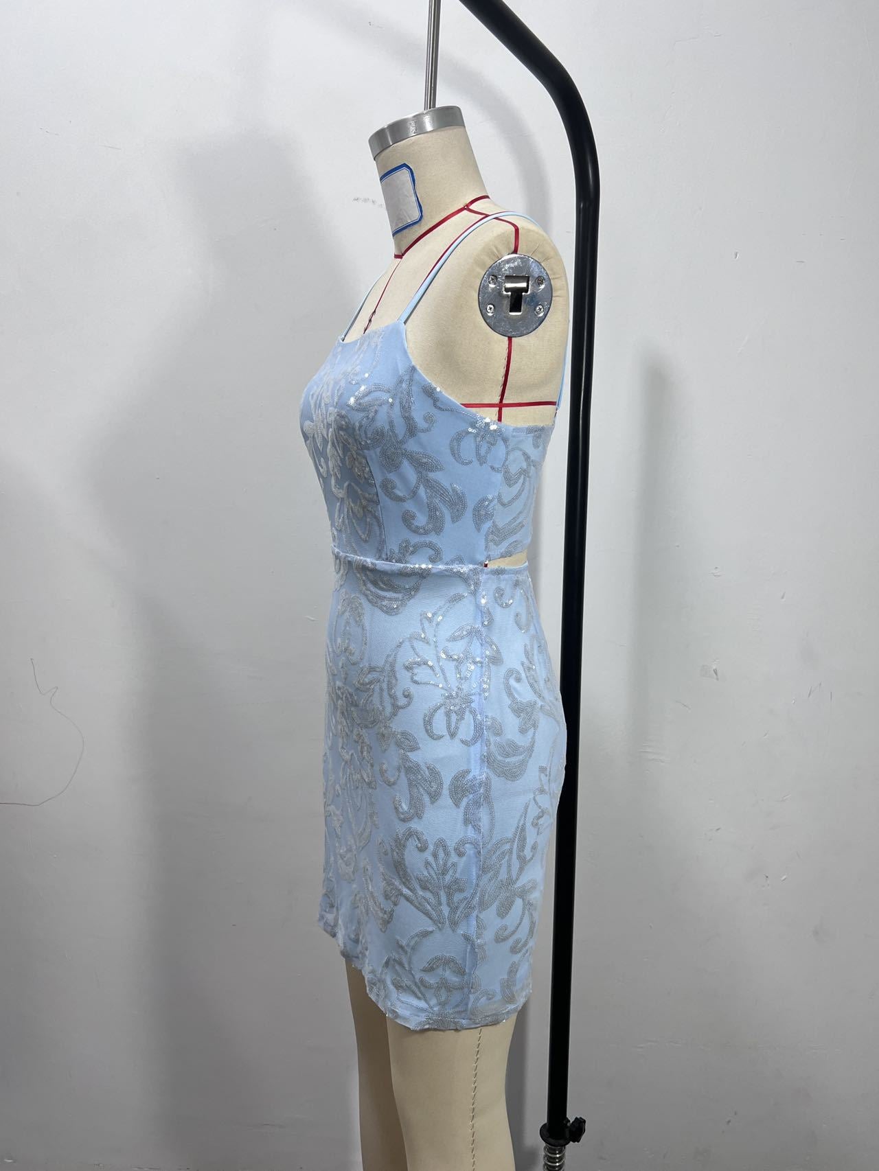 Women Sexy Sequin Bodycon Mini Dress 10