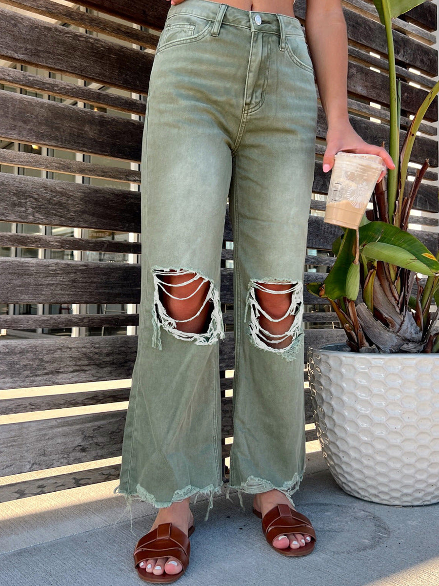 Women Loose Ripped Denim Pants 6