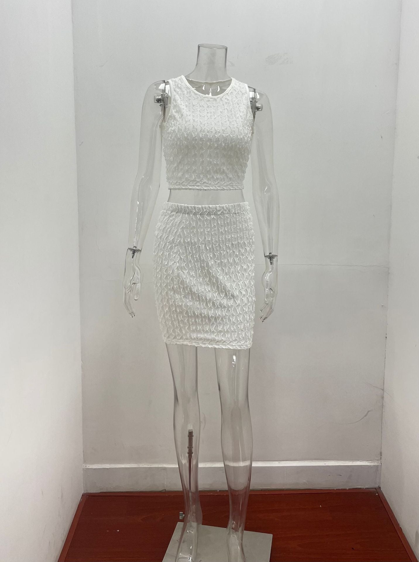 Women summer sexy Round Neck vest and Bodycon Skirt two-piece set 20