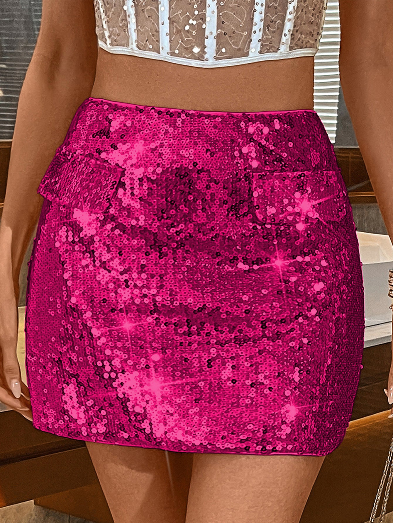 Summer women's Sexy sequined nightclub skirt 7