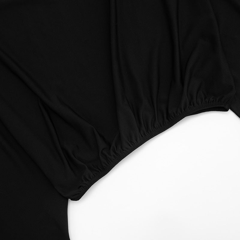 Women Off-Shoulder Bell Bottom Long-Sleeved Top and Skirt Two-Piece Set 50