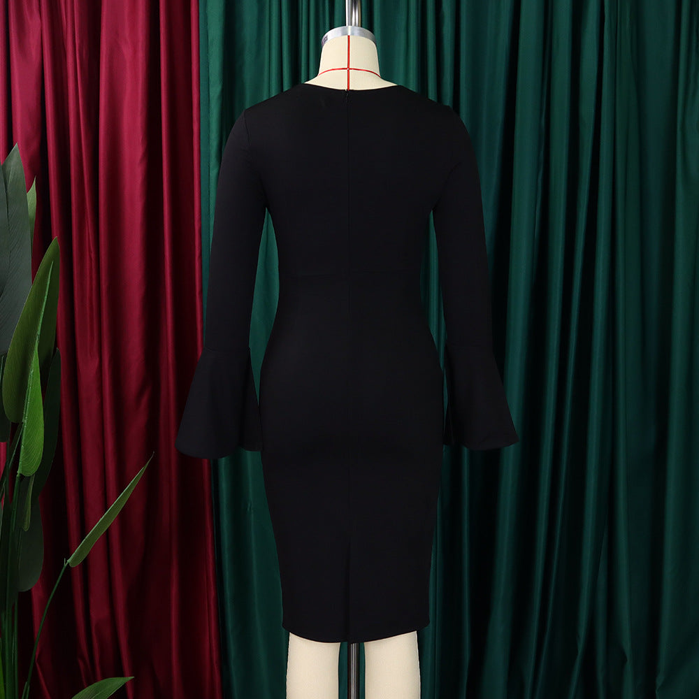 Women's Autumn Fashion Chic Elegant Africa Plus Size Bodycon Dress 15