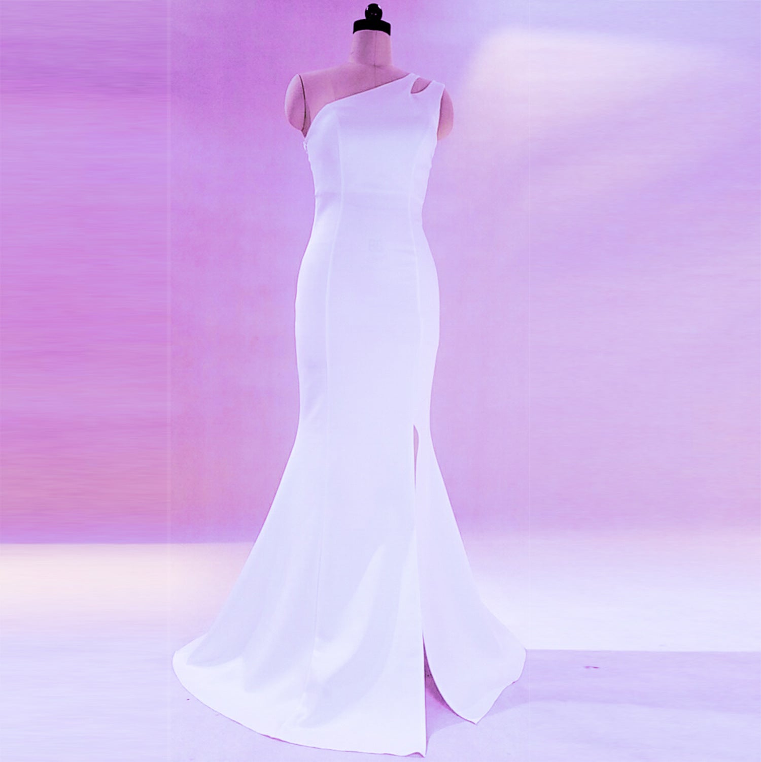 Women One Shoulder Cutout Formal Party Maxi Mermaid Evening Dress