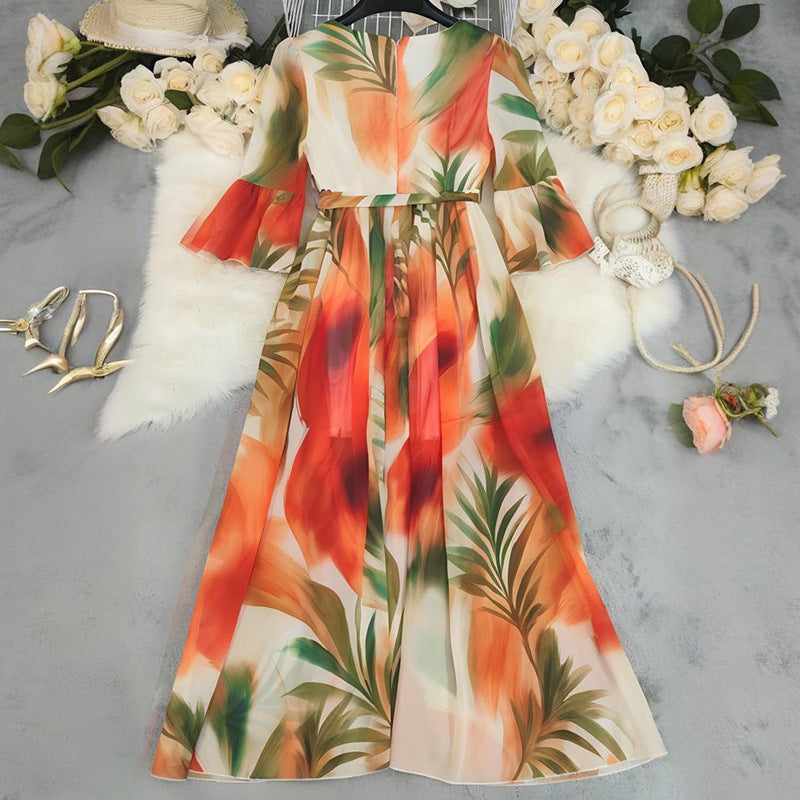 Women Printed Holiday Beach Dress 4