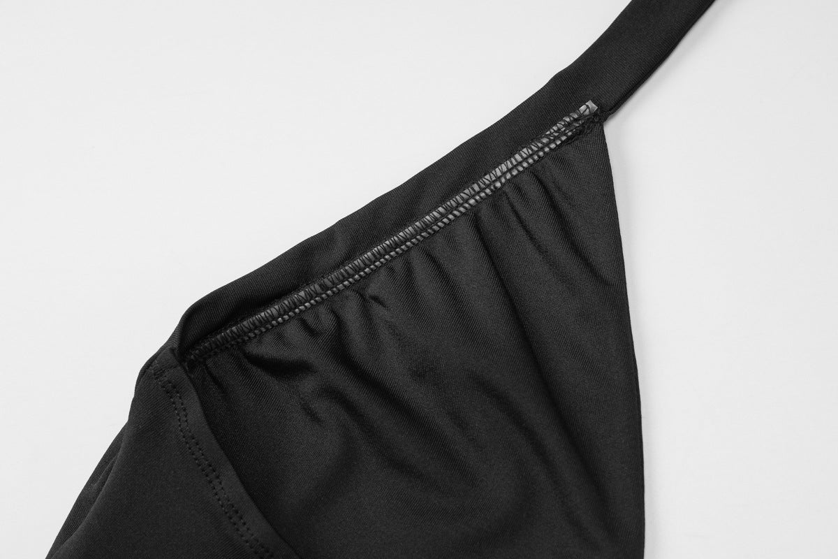 Women Spring Summer Sexy V Neck Halter Neck Lace-Up Backless Bodycon Dress 15