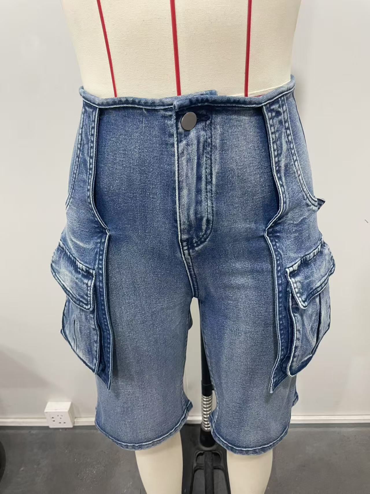 Summer Retro Cargo Denim Shorts 11