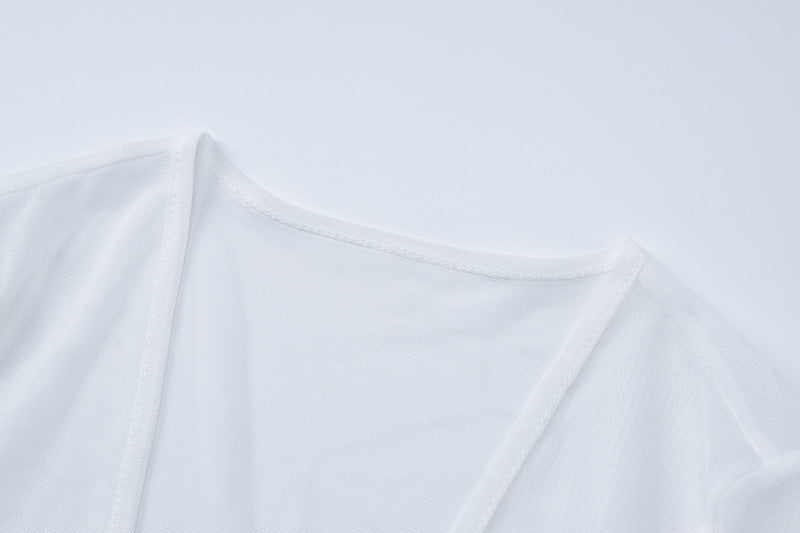 Women Summer Sexy Short Sleeve Top and Printed Dress Two-piece Set 15