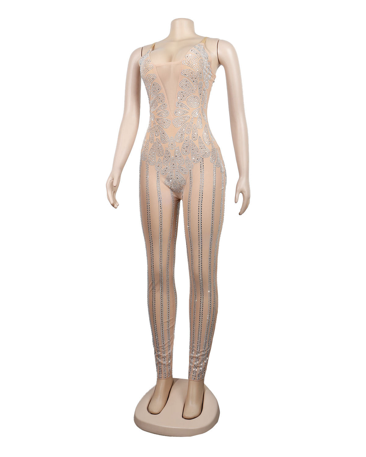 Women Summer Sexy Suspender Beaded Sleeveless Jumpsuit 8