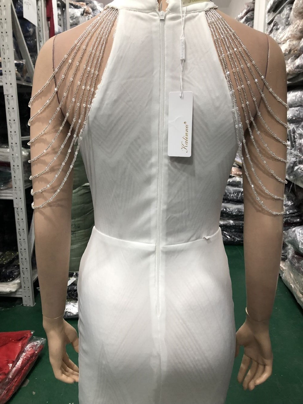 Deep V-Neck Sequined Fishtail Dress Sexy Evening Party Gown 49