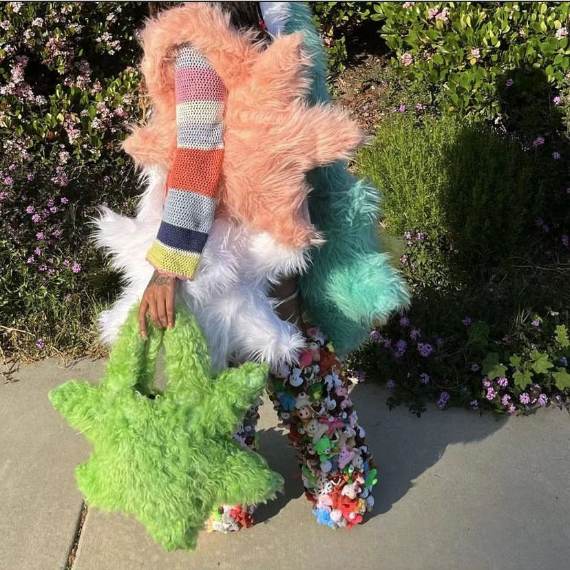 Fashion Girl Furry Messenger Bag 12