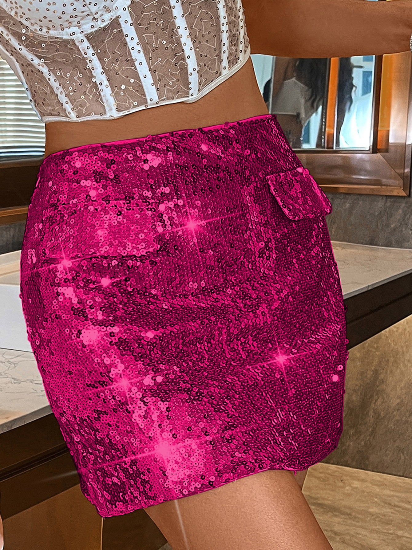 Summer women's Sexy sequined nightclub skirt 22