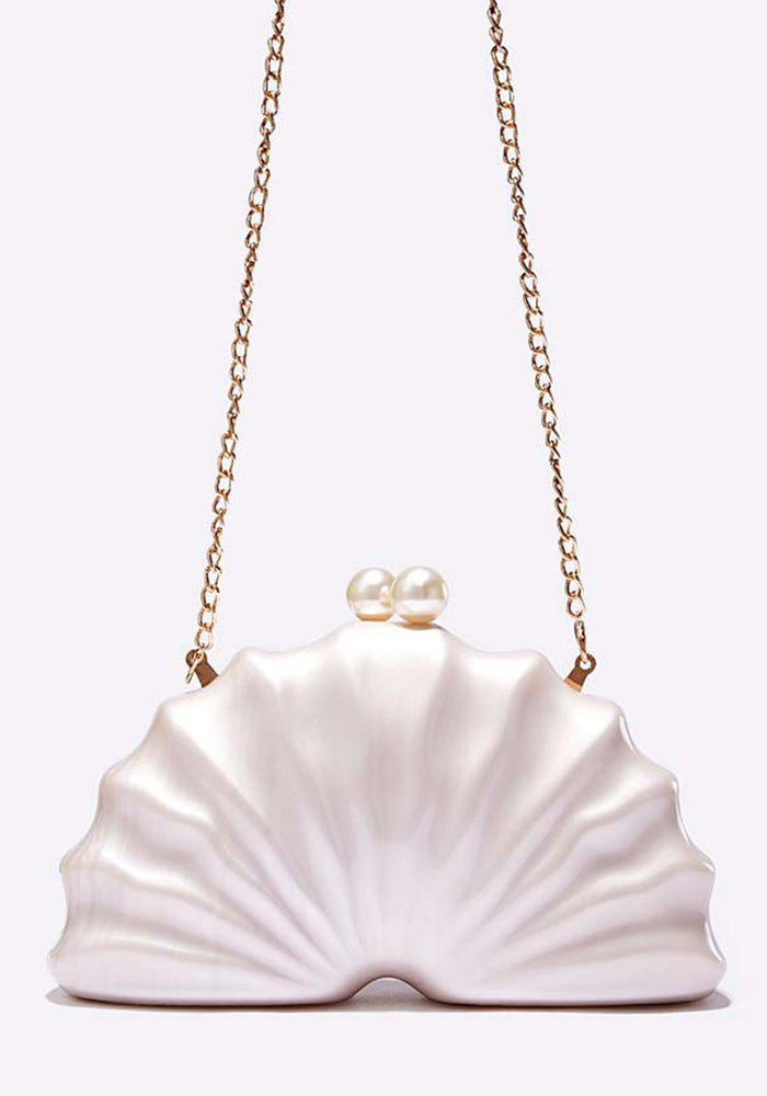 Women's Shoulder/Crossbody Bag Shell Acrylic Clutch for Wedding & Evening Party
