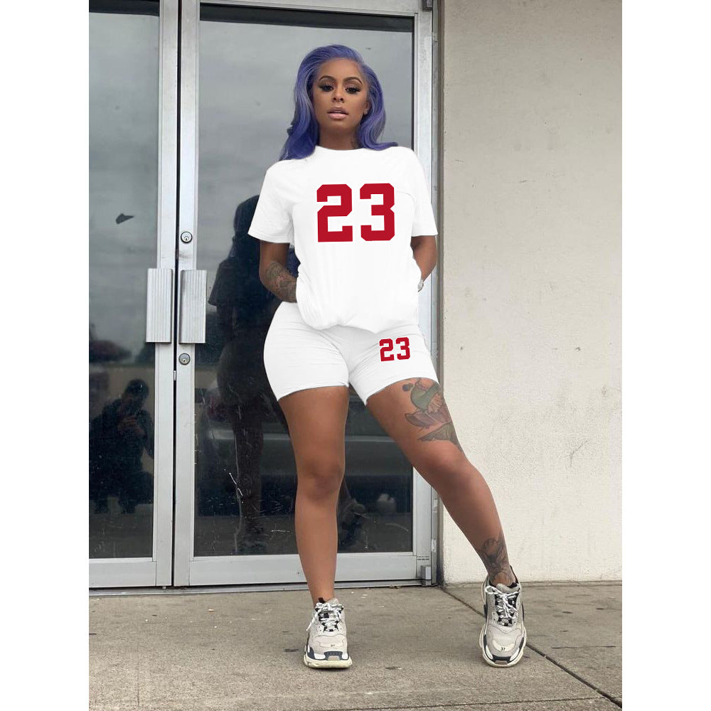 Plus Size Women'S T-Shirt Shorts Set Two Piece Tracksuit 4