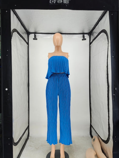 Women Strapless Top and trousers Two Piece Set 14