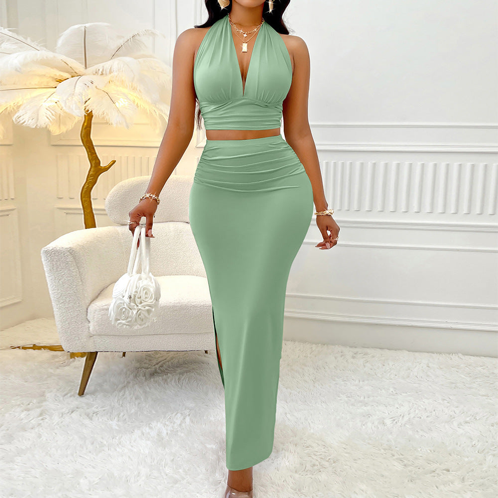 Women Top and Skirt Two-piece Set 3