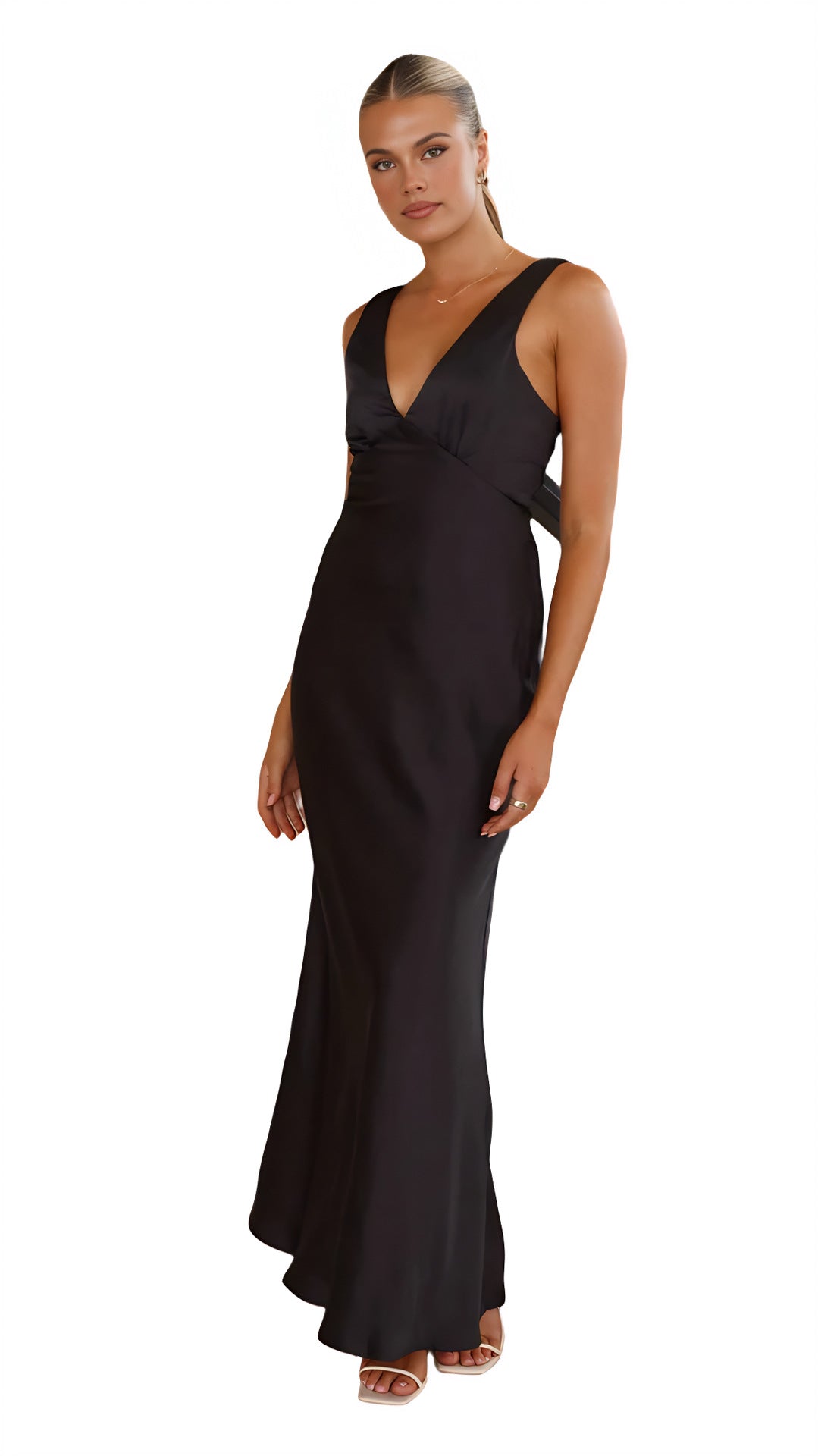 Women Dress Solid V-Neck Sexy Dress 14