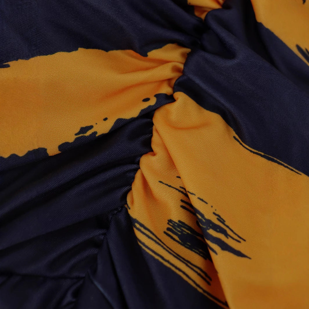 Summer Plus Size Women's Print Fashion V-Neck Sleeveless Two-Piece Trousers Set 5