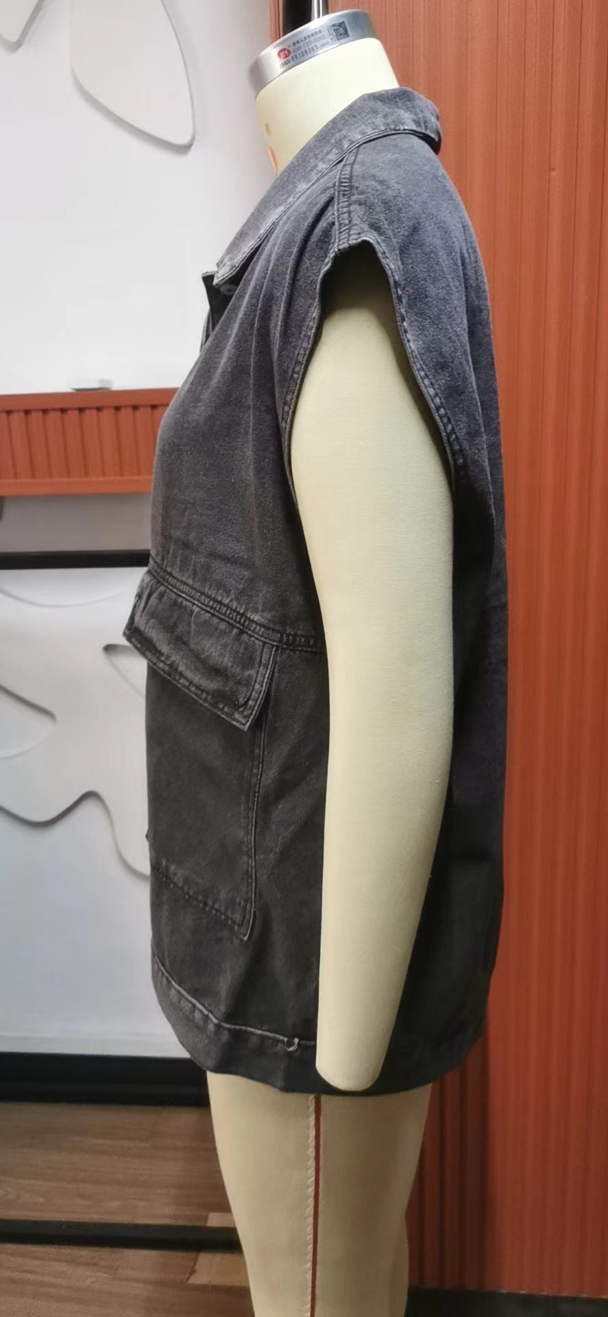 Women Fashion Loose Denim Vest 15