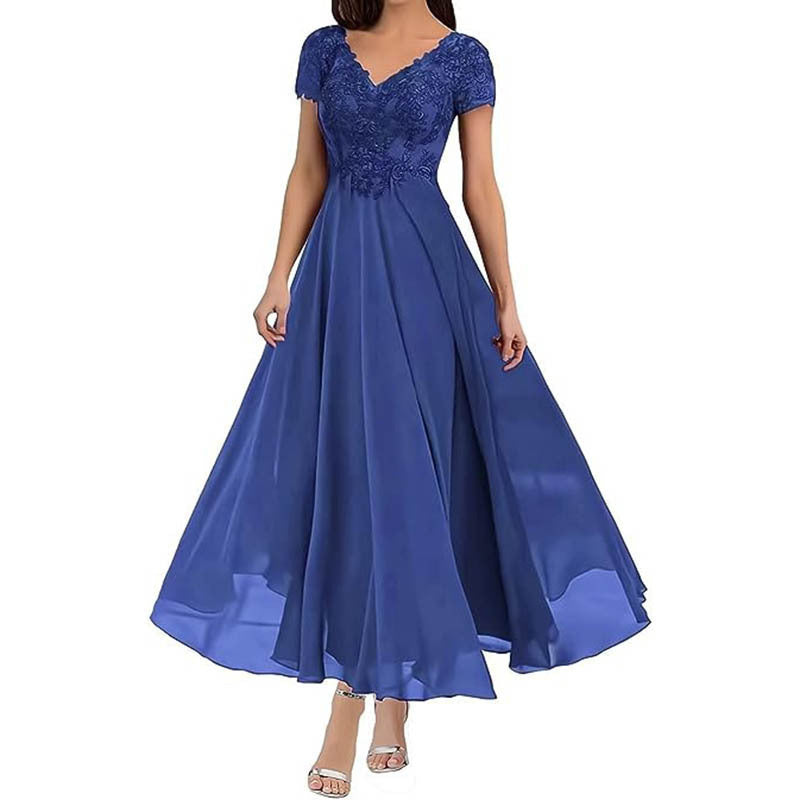 Plus Size Women V-neck Chiffon Formal Party evening dress（Processing time need 3-6 days） 23