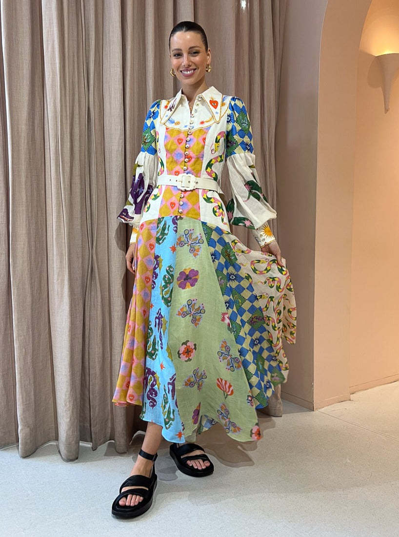 Women Clothing Irregular long skirt with lantern sleeves