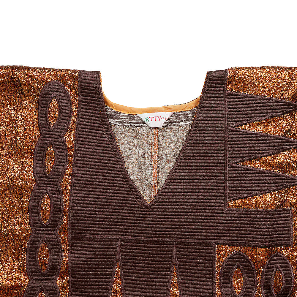 Muslim V-Neck Long Dress African Plus Size Women's Dubai Embroidered Robe Headscarf 17