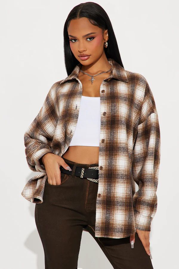Women Fall and Winter Plaid Patchwork Shirt 3