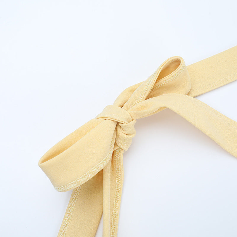 Women Halter Neck Butterfly Plunging Dress 12