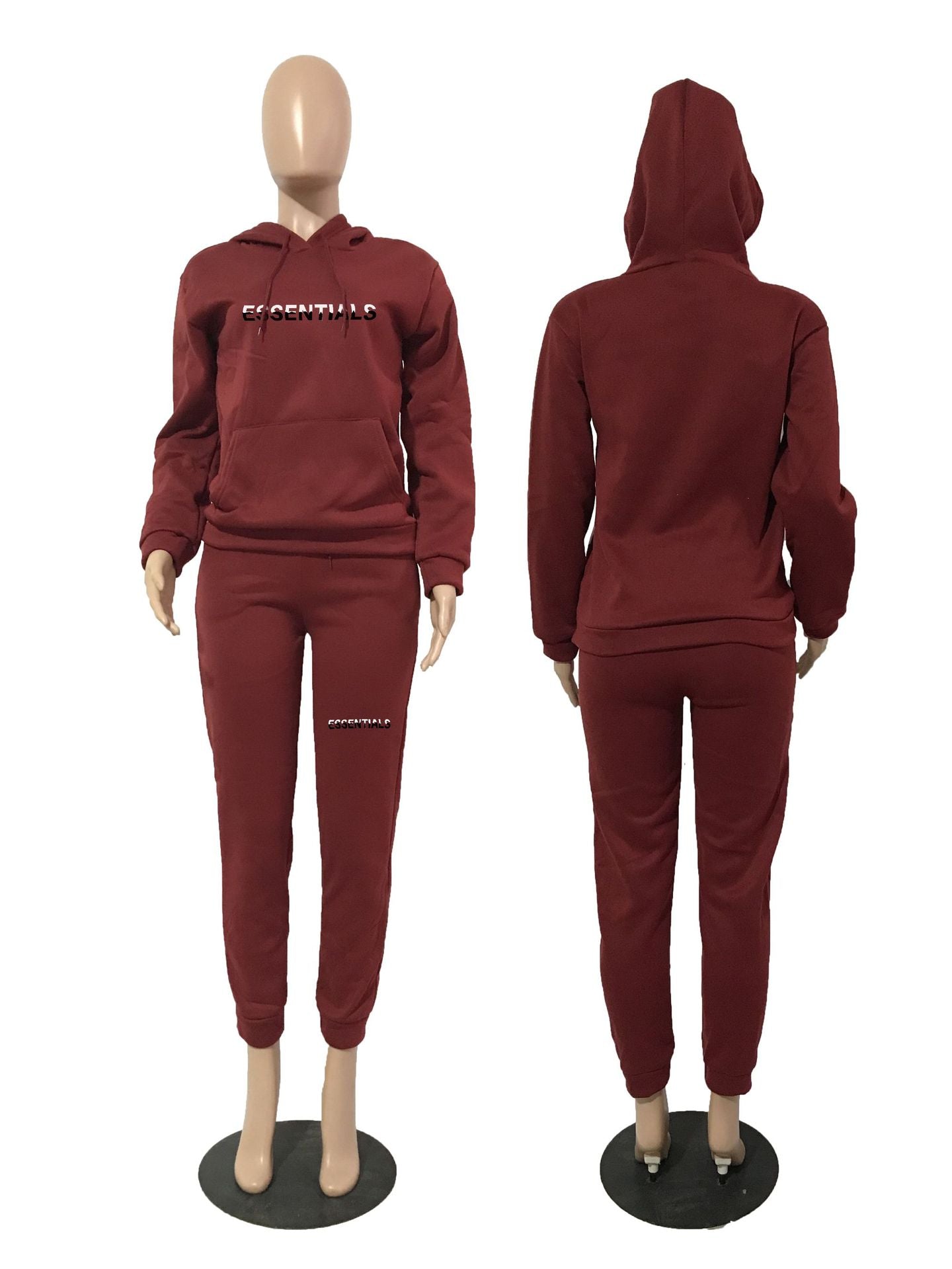 Women's Fleece Hoodies Women's Two Piece Hoodie Casual Print Tracksuit 21