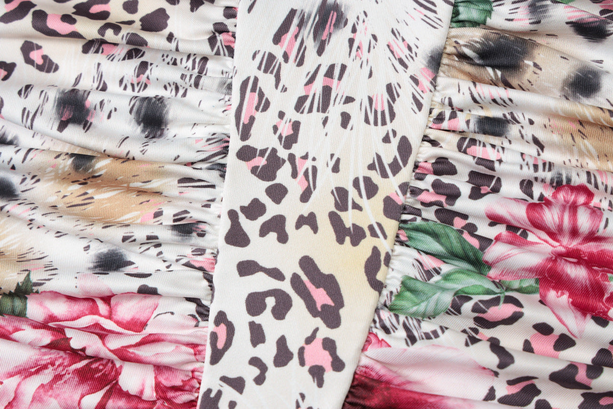 Summer Halter Neck Low Back Printed Dress Fashion WomenŸ??s Gown 13