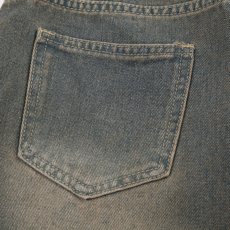 Women Loose Printed Denim Wide Leg Pants 17