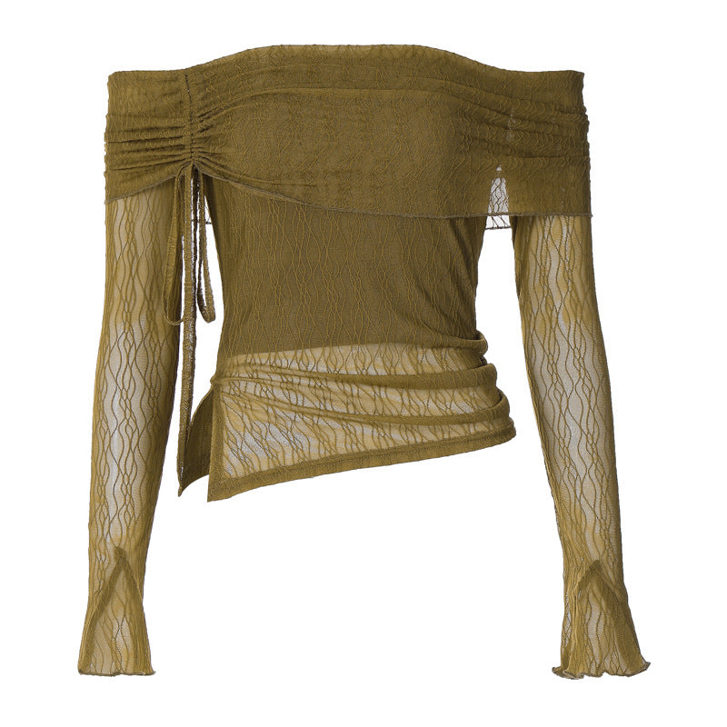 Women's Autumn Off Shoulder Long Sleeve Knitting Top 6