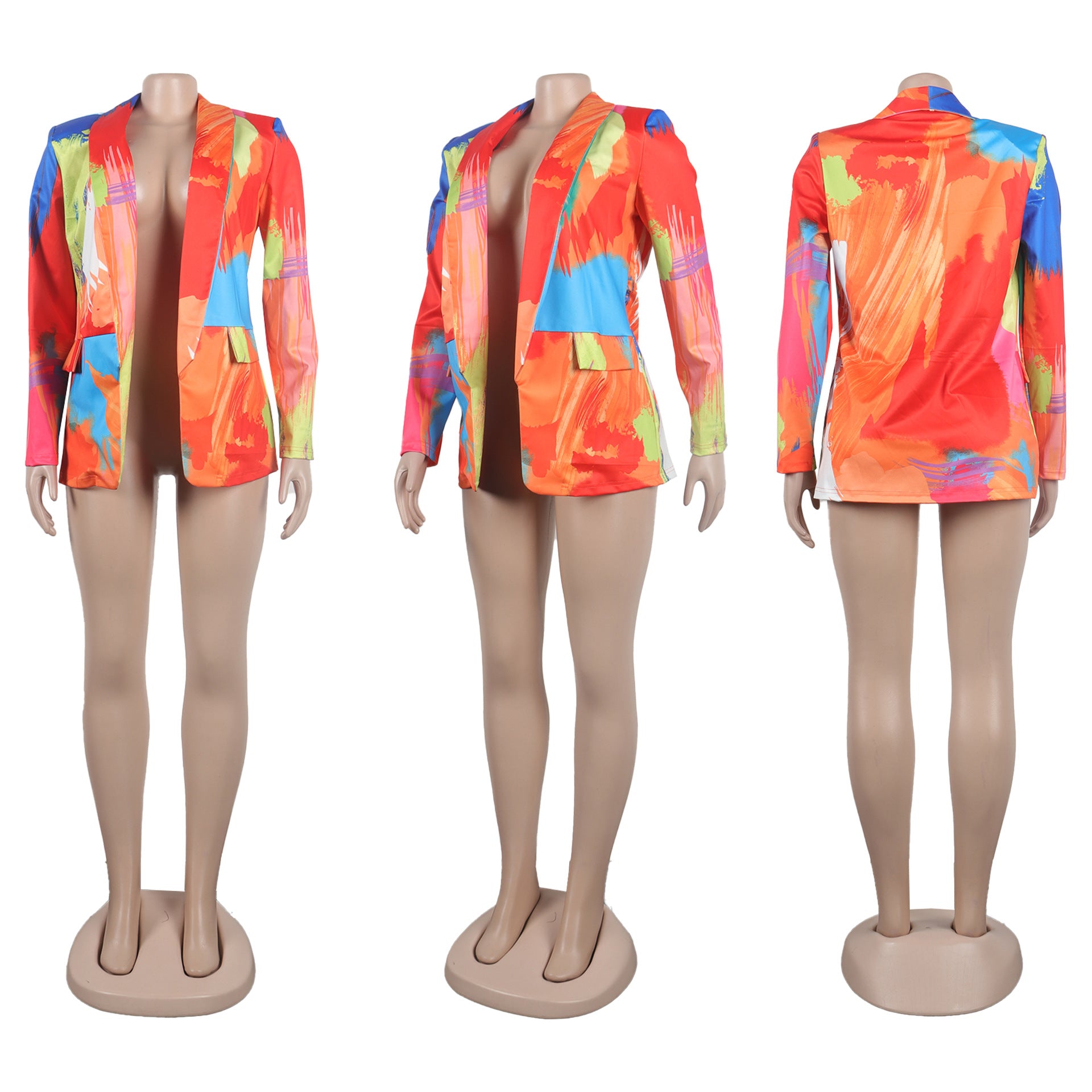 Casual Fashion Multi-Color Print Fashion Blazer Top 68