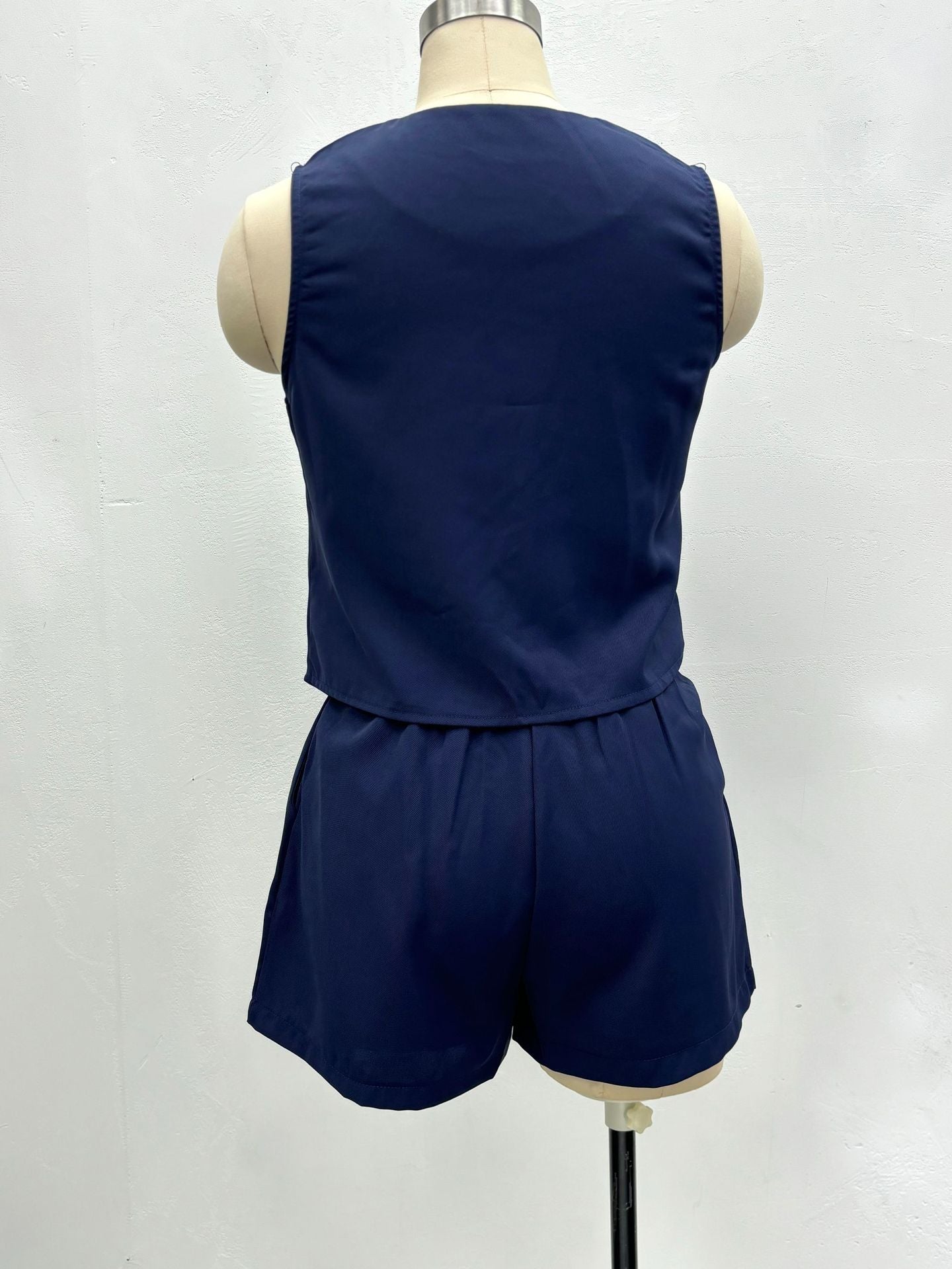 Summer Casual Sleeveless Vest Shorts Women's Two-Piece Suit 14