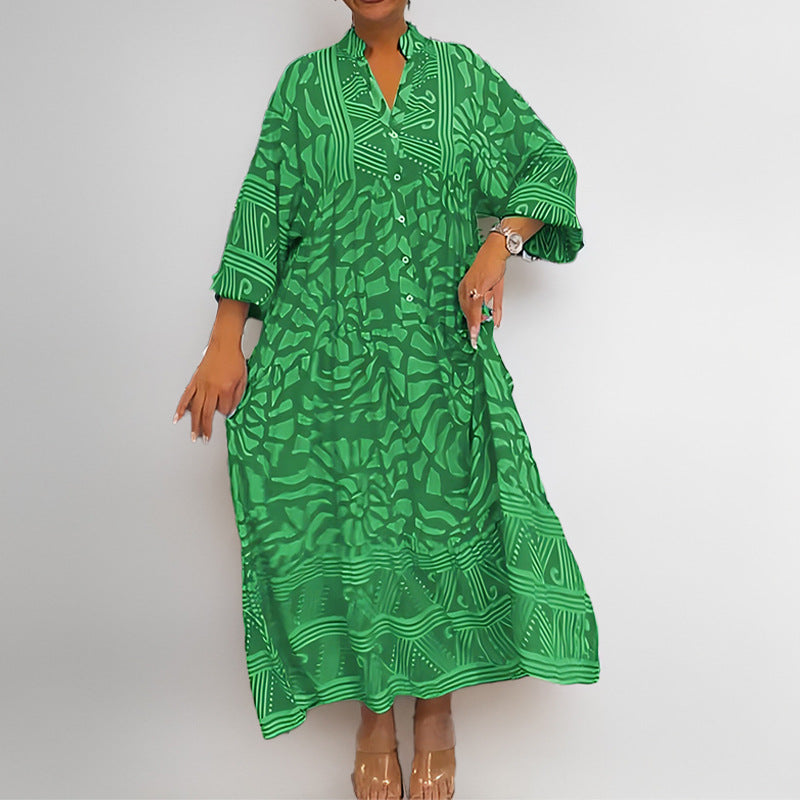 Plus Size Women Career Print Dress 3