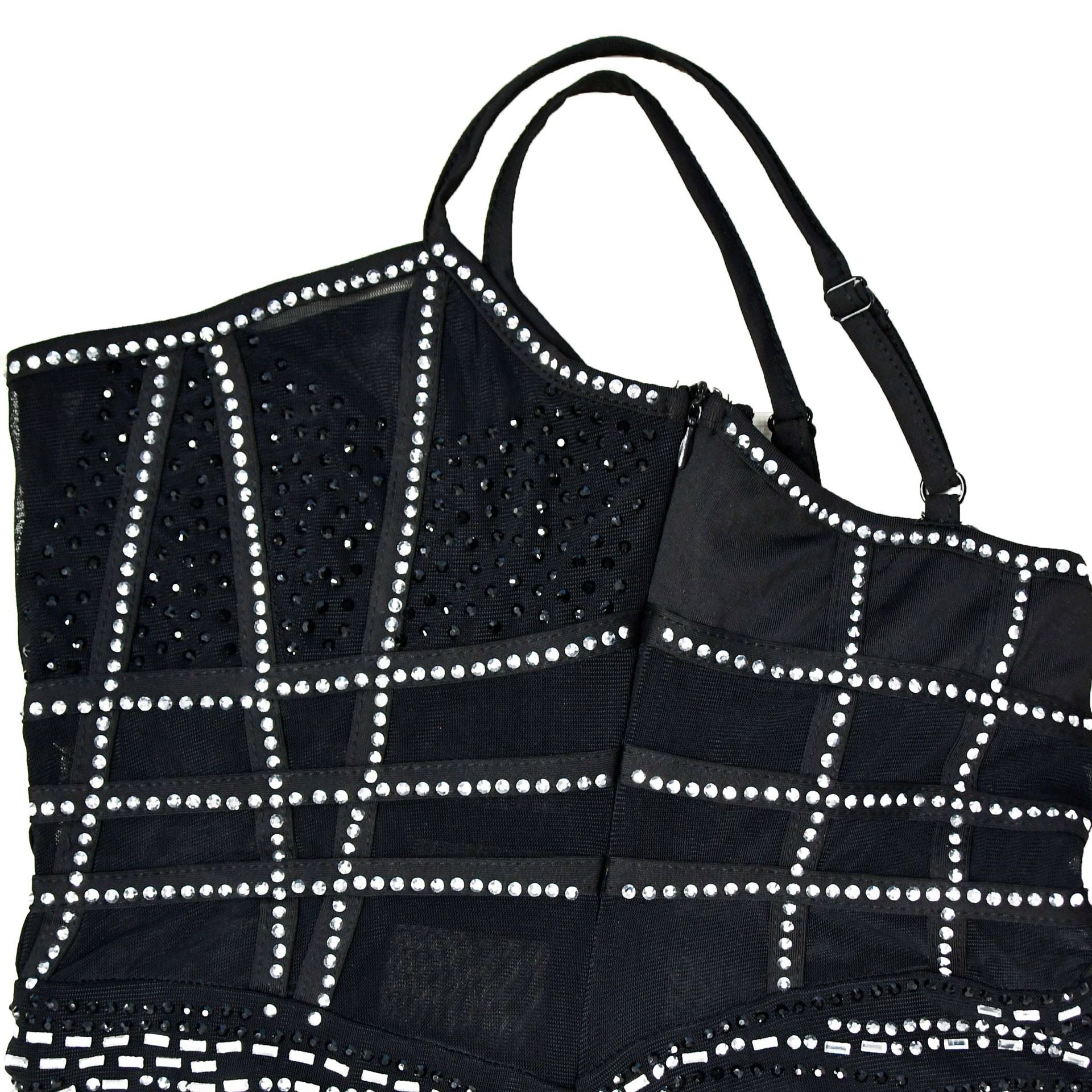 Women's Fashion Solid Color Camisole Sleeveless Mesh Beaded Dress 22