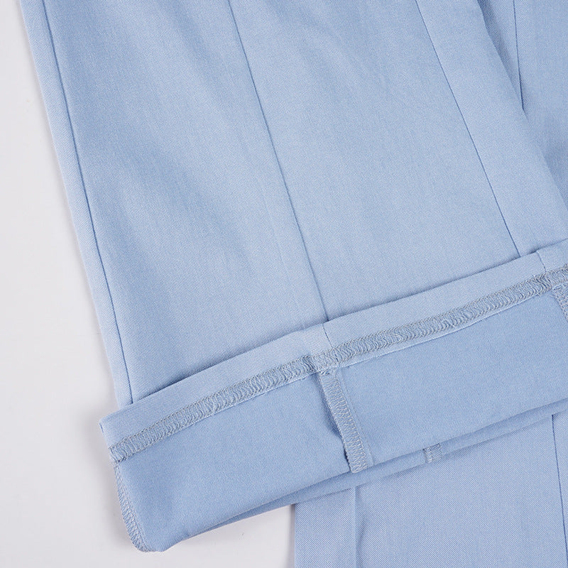 Women Casual Knitting V-Neck Long-Sleeved Zippered Hoodies and Sweatpants Two-Piece Set 32