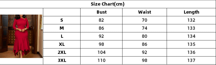 Women Fall/Winter Slash Shoulder Solid Irregular Fishtail African Dress 11