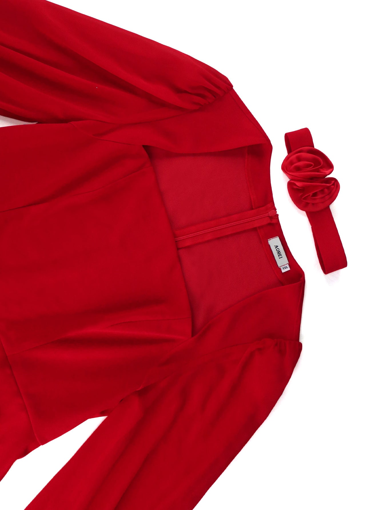 Women Elegant Party Square Neck Lantern Sleeve Ruffle Dress 5