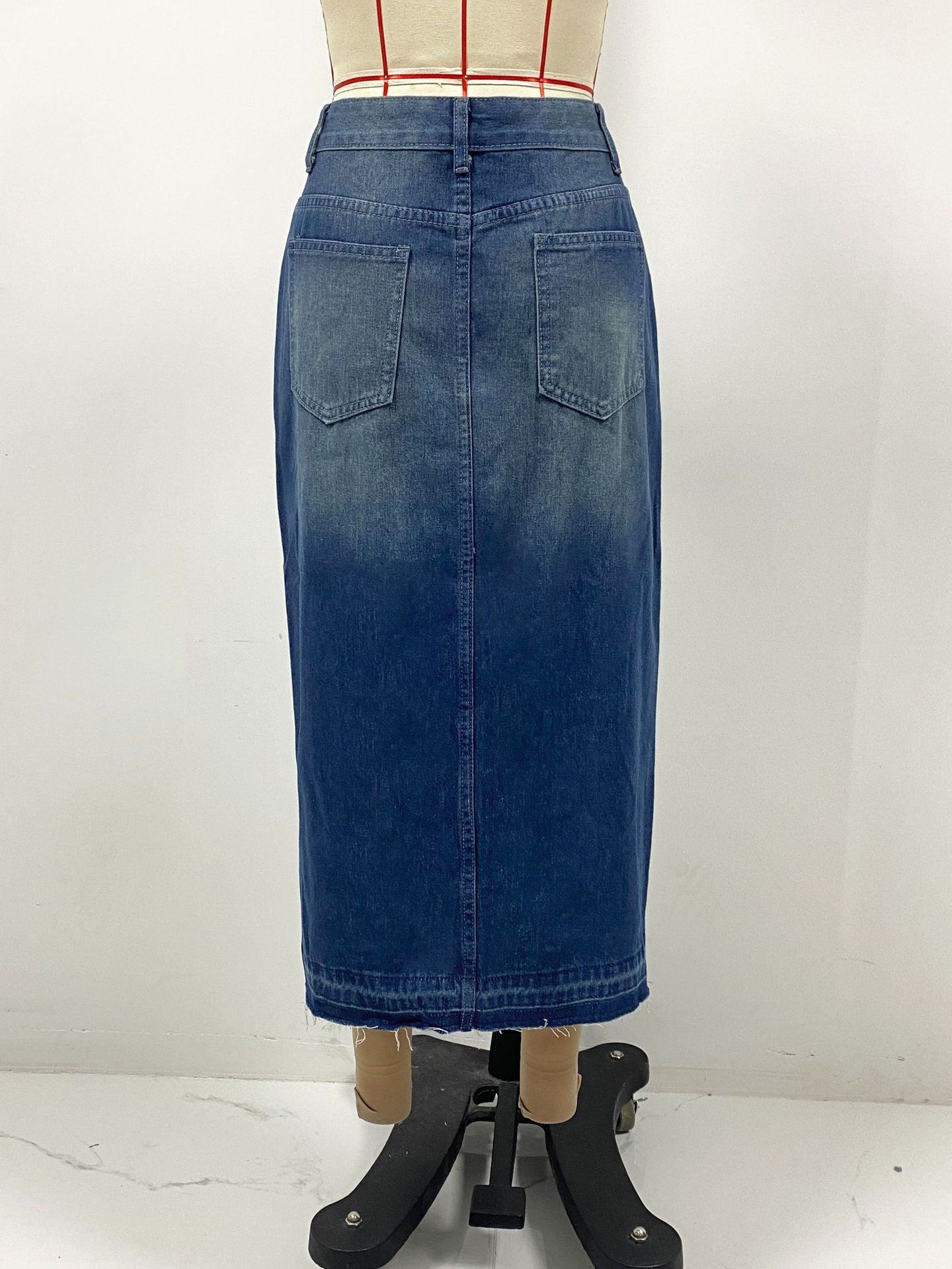 Women split Denim washed Bodycon Skirt 8