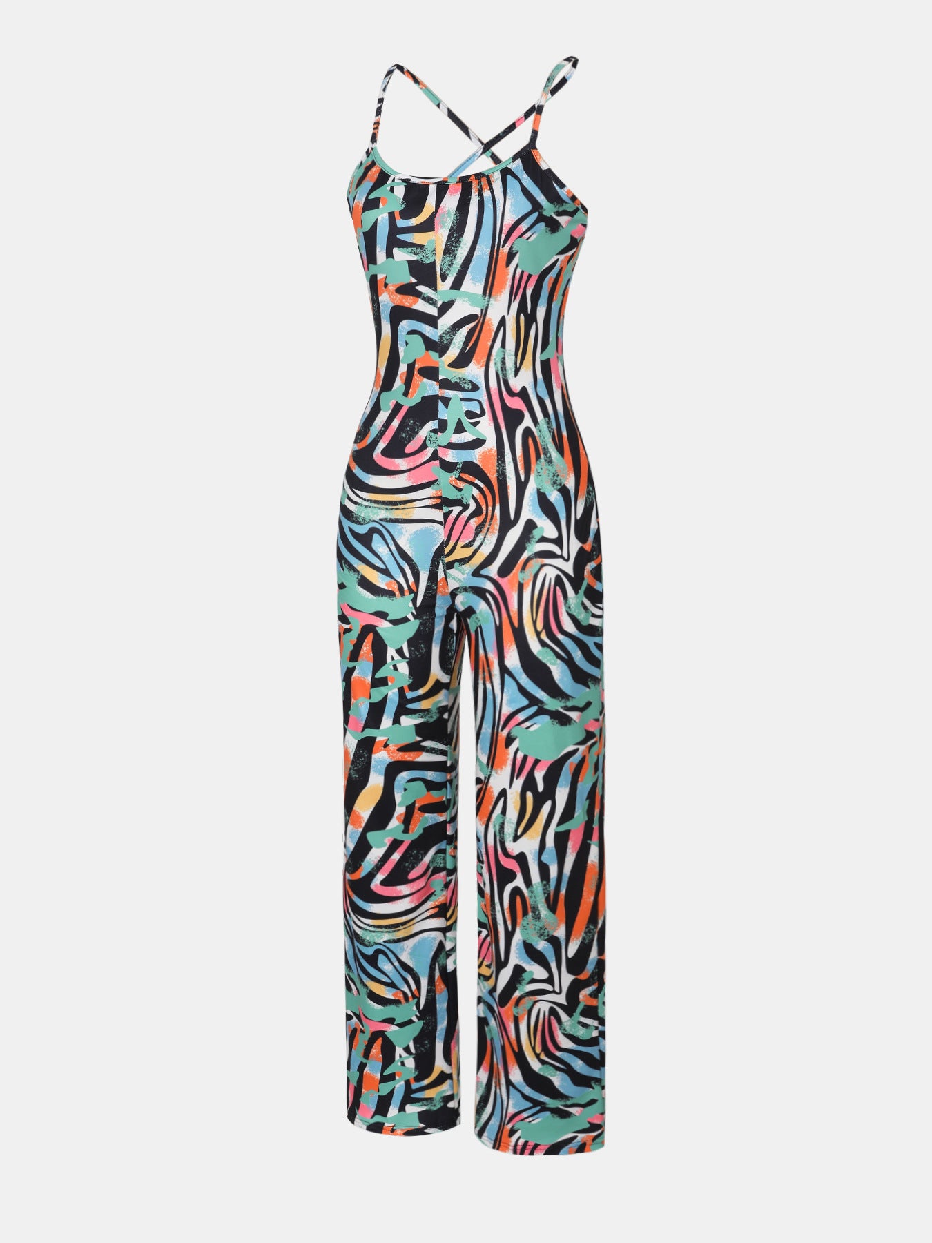 Fashion Sexy Printed Strap Casual Women's Jumpsuit 3